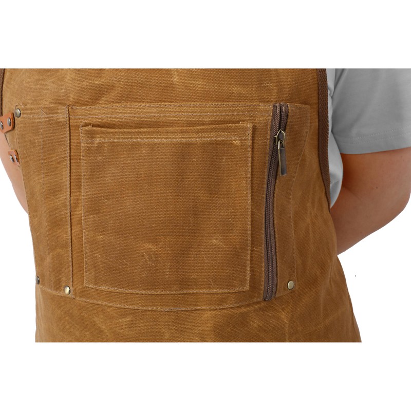 LJLB Durable and Adjustable Waxed Canvas Tool Apron for Professionals,