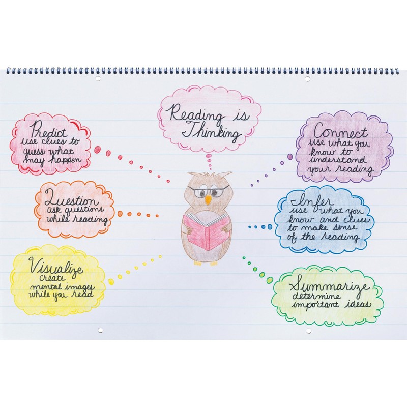 Pacon Chart Tablet, Cursive Cover, 1" Ruled 24" x 16",