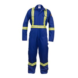 Flame Resistant FR High Visibility Hi Vis Coverall - 88% C/12% N (Medium, Royal Blue)