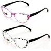 4 Pairs Lot Women Cateye Mosaic Pattern Fashion Reading Glasses