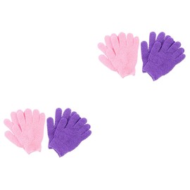 Ipetboom Sets Body Bath Exfoliating Glove Set Bath Gloves Long Strap Shower for Back Massage Deep Cleaning Dead Skin Removal Protective Shower Hat Included Pcs