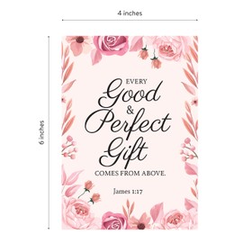 DIVERSEBEE 20枚 インスピレーショナル クリスチャン グリーティングカード 励まし 封筒とステッカー付き (5つの花柄デザイン) モチベーションを高める宗教聖書の言葉 聖書の言葉 ノートカード 詰め合わせ - 4 x 6インチ