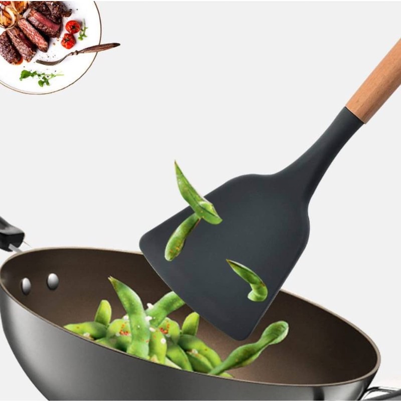 Silicone Rubber Kitchen Cooking Spatula - Heat Resistant - Nonstick