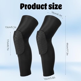 Vin Beauty Basketball Knee Pads, 2 Pcs Honeycomb Anti Collision Leg Compression Sleeves, Sports Sleeves Knee Pads for Basketball, Volleyball, Wrestlin