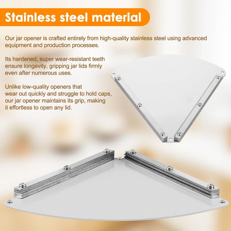 Jasfyee Adjustable Under Cabinet Jar Opener – Stainless Steel Lid