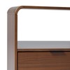 Walker Edison Modern Curved-Top Solid Wood 1-Drawer Nightstand with Open