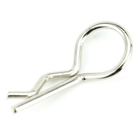 Apex RC Products Silver 1/10 Large Bent RC Anodized Body Clips - 25pcs #4031SL