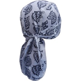 BANDIABLO Bandana Skull Cap Hat for Cycling Running Gym Outdoor Sports, Sweat Wicking Sun Protection, Headwear for Men and Women, Wolf Pattern