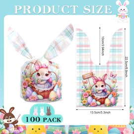 YimeBand Easter Treat Bag, 100Pcs Easter Gift Bags, 6 Styles Easter Goodies Bags Gift Bags, Easter Goodie Snack Party Favor Bags for Gift Giving Easter Decor Party DIY Supplies Favor