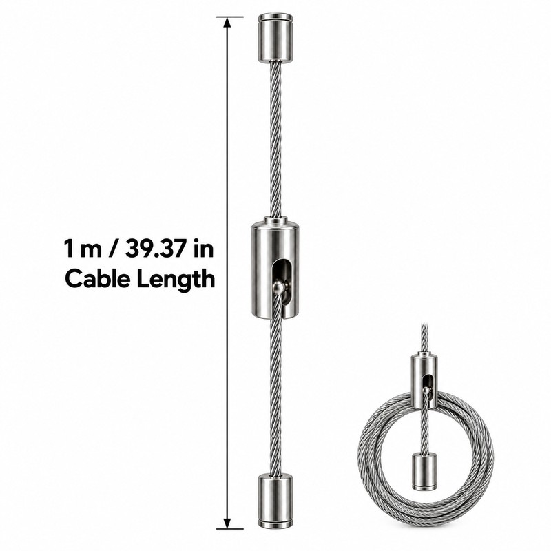 15Pcs 1M Adjustable LED Panel Suspension Cables – Steel Hanging