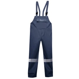 HANMENGXUAN Men's Waterproof Rain Bib Overalls - Windproof Adjustable Outdoor Fishing Workwear Pants(Blue,X-Large)