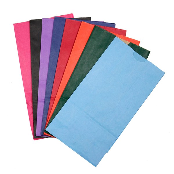 Hygloss Products Bags, 6" x 3 1/2" x 11", Pack of 28, Large (6 x 3.5 x 11-Inch), Assorted Bright 28 Piece