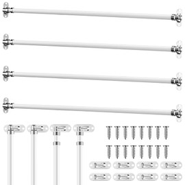 Beeveer 4 Pcs Door Curtain Rod Set Swivel Sash Curtain Rods French Door Curtain Rods Set for Windows and Sidelights(21-38 Inch)
