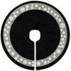 MACTING Christmas Burlap Tree Skirt, 30 Inches Black Tree Mat