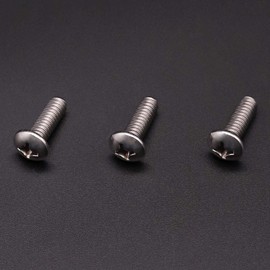 #10-24 x 1/2" inch (50 pcs) Phillips Pan Head Machine Screw Bolt, 304 Stainless Steel 18-8 Rounded Head Screws, UNC Full Thread, Bright Finish