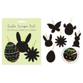Orbitron 6Pc Easter Scratch Art Scraper Foil Hanging Decorations Easter Tree Crafts Craft