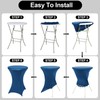 FestiCorp Spandex Blue Table Cover, Cocktail Fitted Tablecloths, Round Highboy