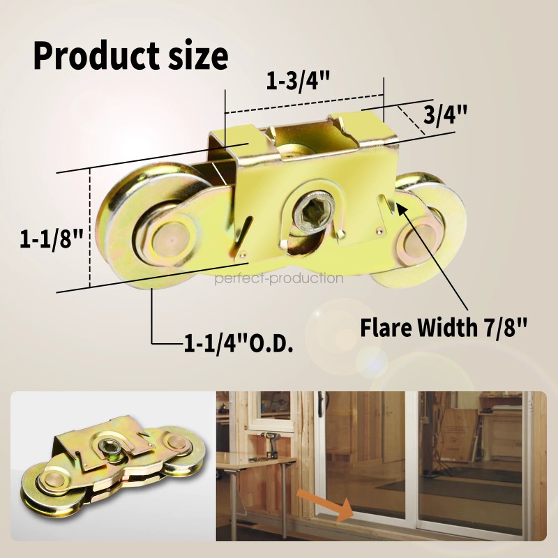 For Andersen 2pc Patio Door Tandem Roller For Andersen 1-1/4"