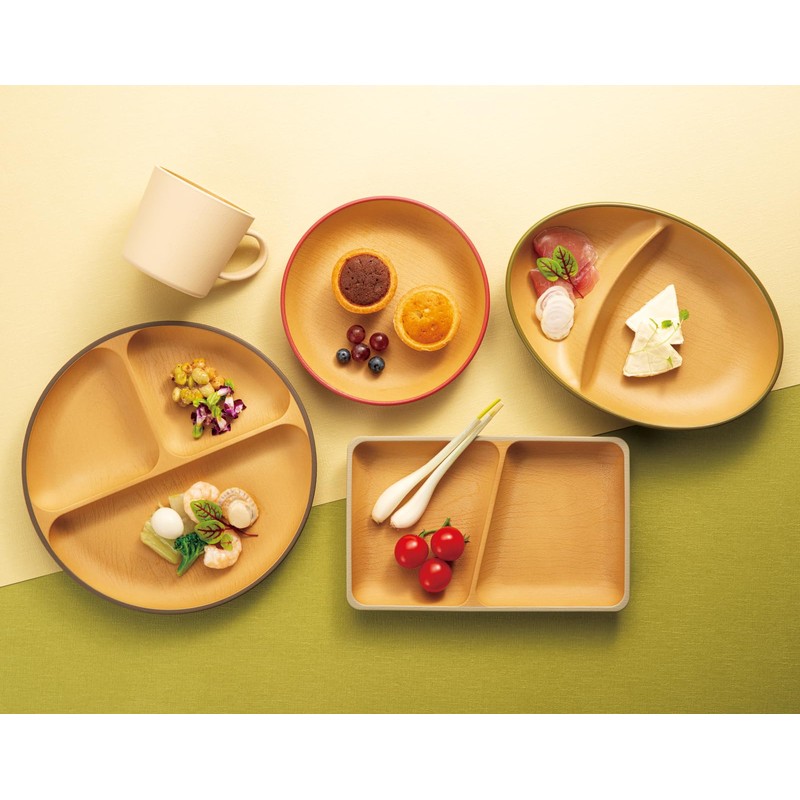 Canoe Earth Color Antibacterial Square Plate, S, 8.5 x 5.1