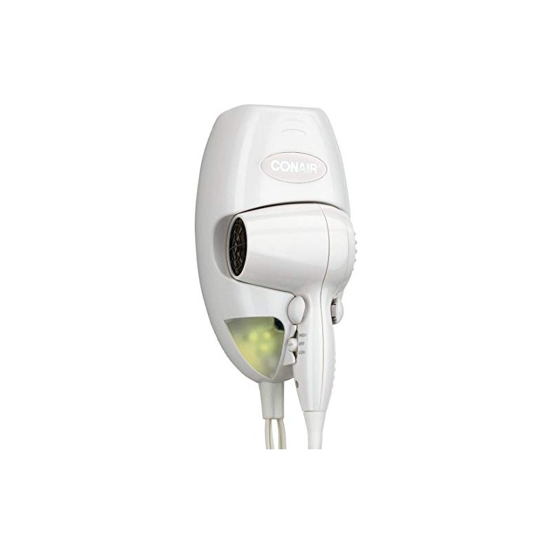 Conair 134W Mini Turbo White Wall Mount Hair Dryer with