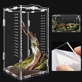 Acrylic Tarantula Enclosure, Micro Habitat Terrarium for Arboreal & Terrestrial Reptiles, Spiders and Invertebrates, Small Acrylic Reptile Enclosure for Jumping Spiders, Amphibians