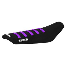Enjoy Mfg Ribbed Seat Cover - Compatible Fit for Talaria Sting Electric Motorcycle #362 (Black w/Purple Ribs)
