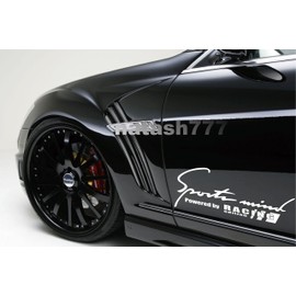 SPORTS MIND RACING EDITION SPORT CAR RACING DECAL STICKER LOGO EMBLEM (SET OF 2) (WHITE)