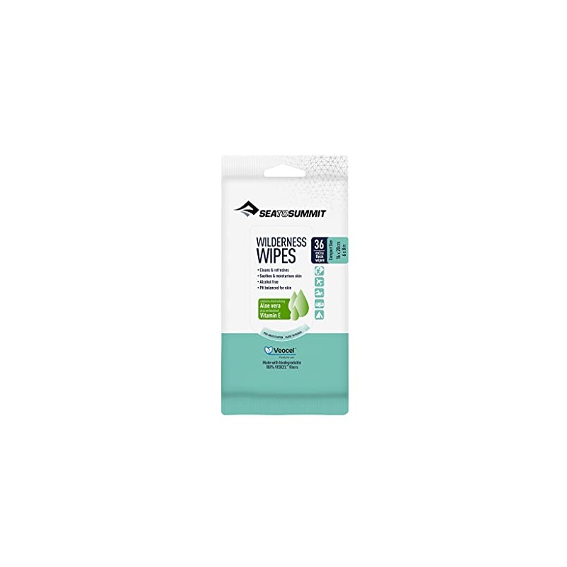 Sea to Summit Women's Wilderness Wipes Compact-36 Pack x, Black,