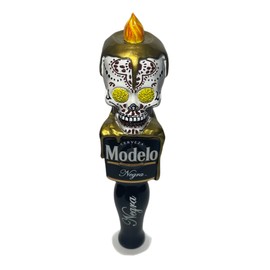 Modelo Negra Dia De Los Muertos Skull Tap Handle | 8" Tall