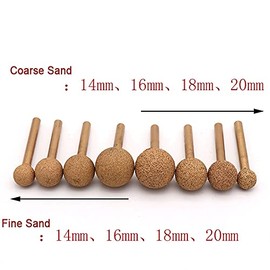 1Pc Round Ball Shape Diamond Grinding Head Drill Bits Rotary Tools, 100 Grit Polishing Bur, 12-25MM