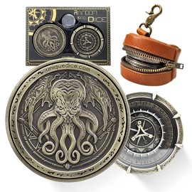 Unique Dice Roulette Dice Cthulhu Metal DND Dice Set Mechanical Dice Spinner Roller D&D Dice Spinner Dice D20 D6, D8, D10, D12 for Dungeons and Dragons Wheel Roller collectable TRPG