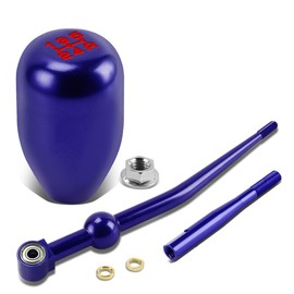Auto Dynasty Compatible with Civic/Del Sol/CRX/Integra Single Bend Short Throw Shifter+5-Speed Gear Knob+3.5" Extension Kit (Blue)