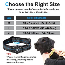 AirTag Dog Collar with Waterproof Air tag Holder, Luminous & Reflective,Comfortable and Durable 1000D Nylon, Dual Safety Buckle,Fit for Medium or Heavy Duty Large and Active Dogs【Airtag not Included】