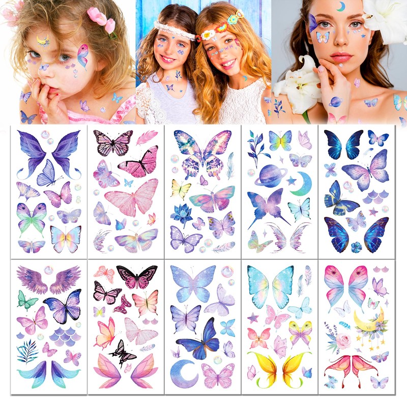 Butterfly Temporary Tattoos Butterfly Temporary Tattoos Stickers Set Party Favour