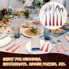Nuenen 50 Pcs Red Silverware Set Stainless Steel Flatware Red
