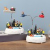 Christmas Ornament LED Luminous Rotating Music Box Christmas Resin Craft