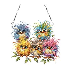 DIY Hanging Diamond Art Pendant Painting Kit, Bird Special Crystal Gem Craft Painting Kit Ornament 9.4x9.8 inch