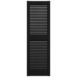 Ekena Millwork Lifetime Vinyl LL1S12X03100BL Standard Cathedral Top Center Mullion, Open Louver Vinyl Shutters, w/Installation Shutter-Lok's & Matching Screws (Per Pair), 12"W x 31"H, Black