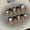 Noir Rose Handmade Nail Tips - Almond Egg / 누아르
