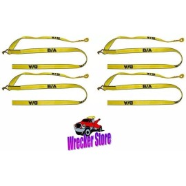 BA Qty. 4, ROLLBACK CARRIER SPORTS CAR Damage Free TIE DOWN STRAPS **Easy to Use**