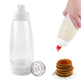 Dough Scoop, Pancakes, 1000 ml Dough Scoop with Scale and Mixing Ball, Hand Batter Dispenser for Pancakes, Muffins, Crepes, Waffles
