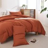 ROSGONIA Oversized King Comforter Burnt Orange, 3pcs (1 Terracotta Comforter