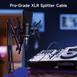 Cable Matters Balanced XLR Splitter Cable - 1.5ft / 0.5m, XLR Y Cable 2 Male to 1 Female