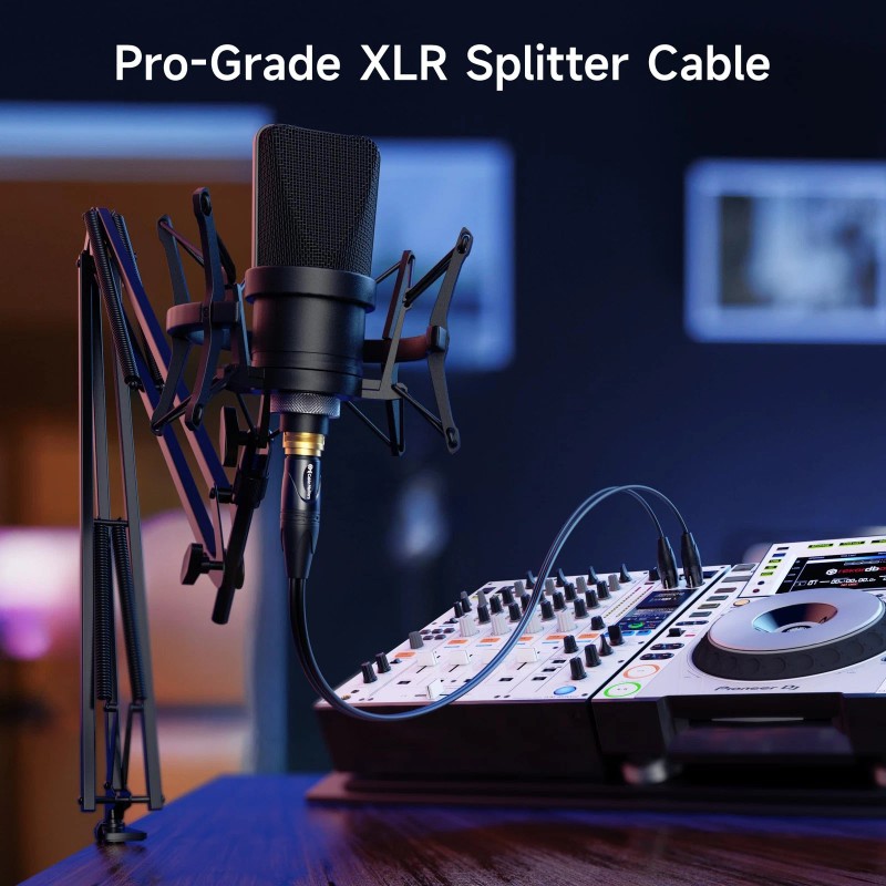 Cable Matters Balanced XLR Splitter Cable - 1.5ft / 0.5m,
