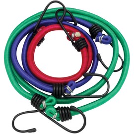 Performance Tool 1123 Stretch Cord Set with Coated Metal Hooks - 18-Inch, 24-Inch, and 36-Inch Long Cords for Secure Cargo Transport and Storage