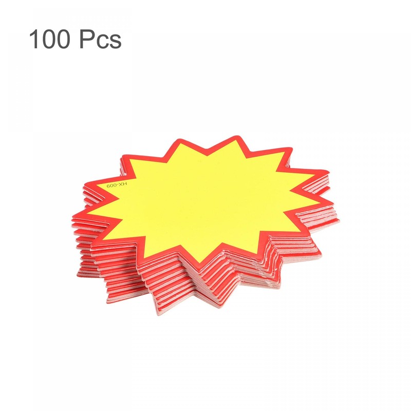sourcing map Pack of 100 Blank Star Burst Sales Sign
