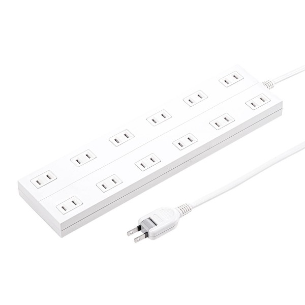Sanwa Supply TAP-2312-3W Power Strip, 12 Pieces, 6.8 ft (2