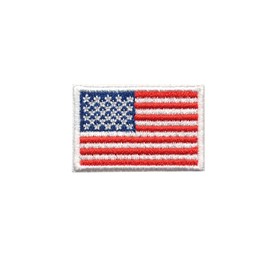 American Flag Embroidered Patch Iron-on White Border US USA United States 1.5" x 1" Fully Embroidered Applique for Clothing Vest Uniform, Sew-on Premium Embroidery, Shoulder Badge Emblem