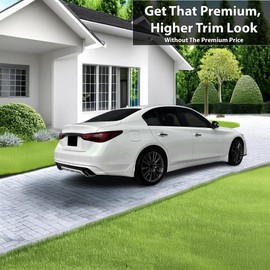 BOGAR TECH DESIGNS Rear Bumper Chrome Delete Overlay Compatible with Infiniti Q50 2018-2024, Gloss Black