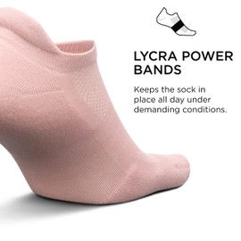 Feetures High Performance Ultra Light Ankle Sock - No Show Socks for Women & Men with Heel Tab - New Pink Blanket, L - (1 Pair)
